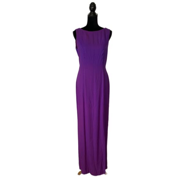 Vintage Purple Sparkle Bead Detailed Long Formal Dress Union Made - Women's 9/10 - Picture 1 of 4